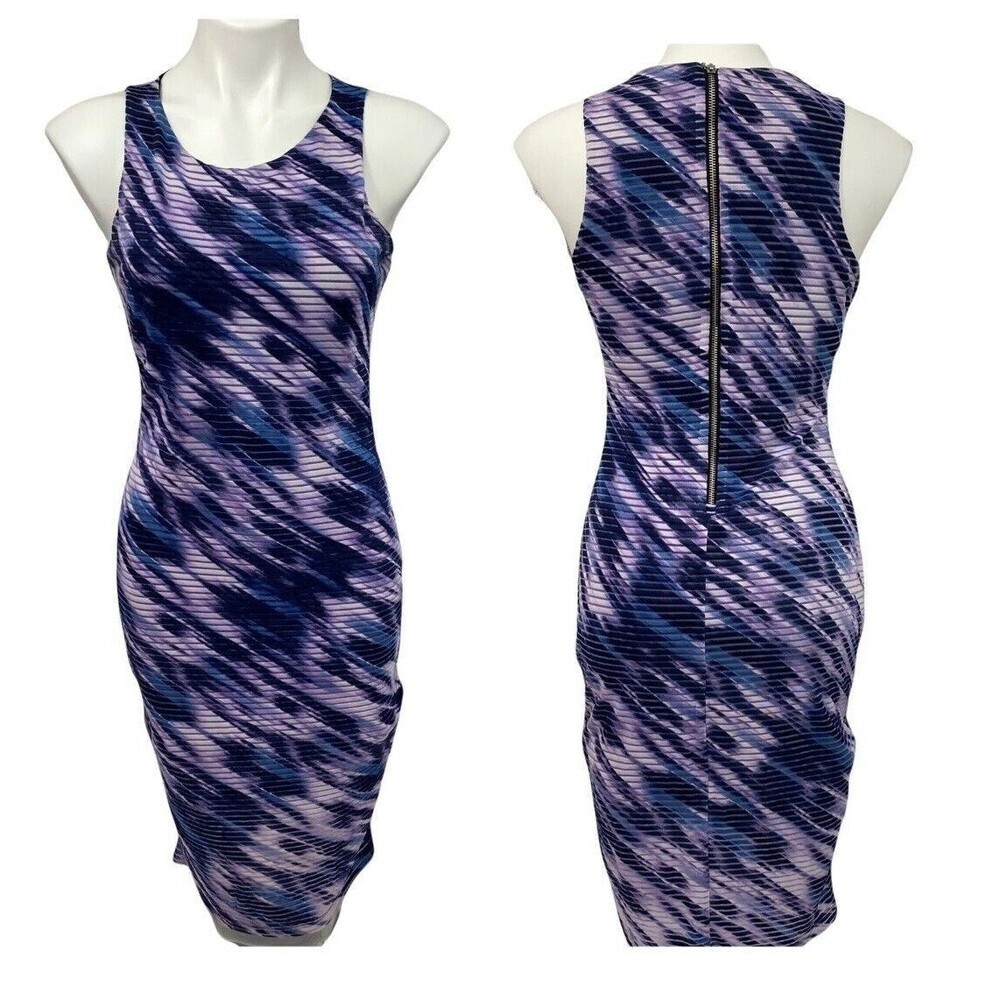 Jennifer Lopez Womens Sz 12 Purple Sleeveless Midi Length Dress